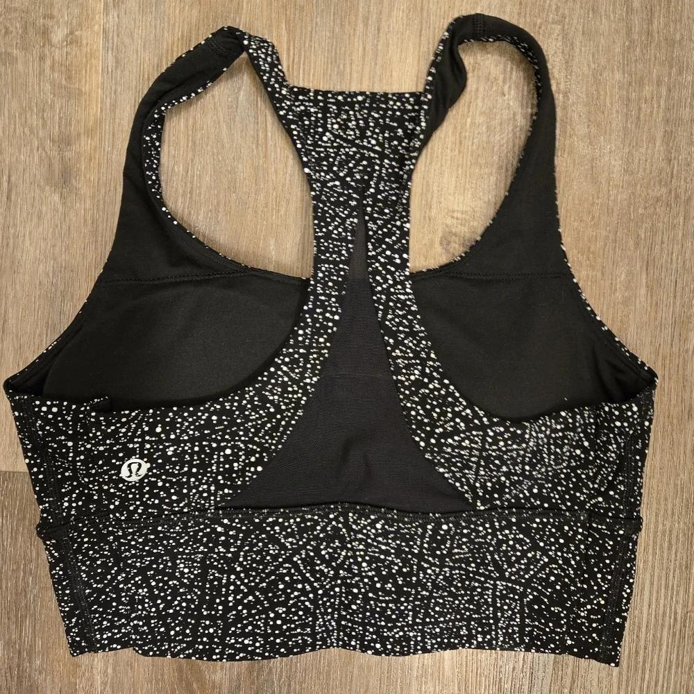 Lululemon Invigorate Bra Longline Night View White Black/Black Size 10 - Picture 6 of 11